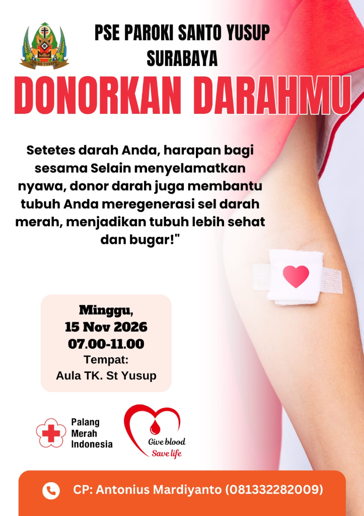 Poster Aksi Donor Darah Paroki Santo Yusup